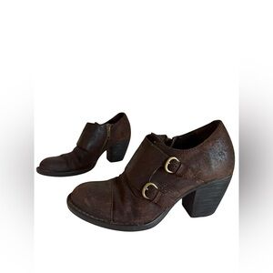 BOC Born Women’s Double Monk Strap Brown Leather Bootie